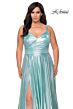 La Femme 28989 A-Line Slim Strap Plus Size Dress