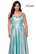 La Femme 28989 A-Line Slim Strap Plus Size Dress