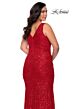 La Femme 29001 Sleeveless Sequin Lace Plus Size Dress