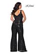La Femme 29003 V-Neck Flare-Leg Pants Plus Size Jumpsuit