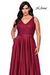 La Femme 29004 Lace Bodice A-Line Plus Size Dress