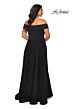 La Femme 29007 Off-The-Shoulder A-Line Side High Slit Plus Size Dress