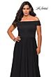 La Femme 29007 Off-The-Shoulder A-Line Side High Slit Plus Size Dress