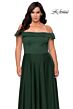La Femme 29007 Off-The-Shoulder A-Line Side High Slit Plus Size Dress