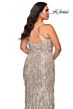 La Femme 29013 High Slit Crisscross Back Fringe Plus Size Dress