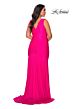 La Femme 29016 Ruched V-Neck Sleeveless Plus Size Dress