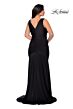 La Femme 29016 Ruched V-Neck Sleeveless Plus Size Dress