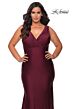La Femme 29016 Ruched V-Neck Sleeveless Plus Size Dress