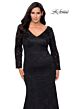 La Femme 29017 V-Neck Lace Long Sleeve Plus Size Dress