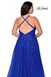 La Femme 29021 Rhinestone-Adorned Wrap-Style Bodice Plus Size Dress