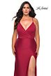 La Femme 29022 High Slit Cross Back Plus Size Dress