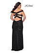 La Femme 29023 Sequin Cutout Back High Slit Plus Size Dress