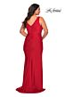 La Femme 29024 Sleeveless Ruched Bodice Plus Size Dress
