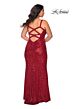La Femme 29037 Crisscross Back V-Neck Plus Size Dress