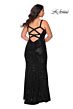 La Femme 29037 Crisscross Back V-Neck Plus Size Dress