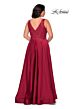 La Femme 29039 Rhinestone-Embellished Lace Bodice Plus Size Dress