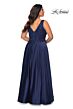 La Femme 29039 Rhinestone-Embellished Lace Bodice Plus Size Dress