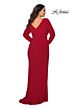 La Femme 29044 Faux-Wrap Long Sleeve Plus Size Dress