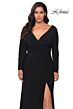 La Femme 29044 Faux-Wrap Long Sleeve Plus Size Dress