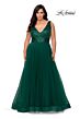 La Femme 29045 Sequin V-Neck Top A-Line Plus Size Dress