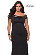La Femme 29049 Illusion Off-The-Shoulder Plus Size Dress