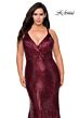 La Femme 29051 Cross Back V-Neck Sequin Plus Size Dress
