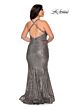 La Femme 29051 Cross Back V-Neck Sequin Plus Size Dress
