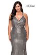 La Femme 29051 Cross Back V-Neck Sequin Plus Size Dress