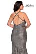 La Femme 29051 Cross Back V-Neck Sequin Plus Size Dress