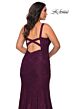 La Femme 29052 Rhinestone-Adorned Plunging V-Neckline Plus Size Dress