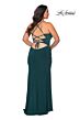 La Femme 29055 Lace Up Back High Slit Plus Size Dress