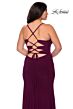 La Femme 29055 Lace Up Back High Slit Plus Size Dress