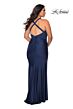 La Femme 29062 Draped Bodice Crisscross Back Plus Size Dress