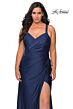 La Femme 29062 Draped Bodice Crisscross Back Plus Size Dress