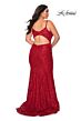 La Femme 29063 Sequin Cutout Back Plus Size Dress