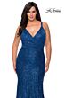La Femme 29063 Sequin Cutout Back Plus Size Dress
