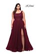 La Femme 29070 A-line Lace-Embellished Bodice Plus Size Dress
