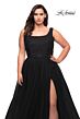 La Femme 29070 A-line Lace-Embellished Bodice Plus Size Dress
