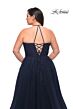 La Femme 29071 Halter-Strap Neckline Lace-Up Back Plus Size Dress