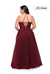 La Femme 29071 Halter-Strap Neckline Lace-Up Back Plus Size Dress