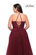 La Femme 29071 Halter-Strap Neckline Lace-Up Back Plus Size Dress