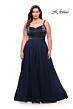 La Femme 29072 V-Neckline A-Line Silhouette Plus Size Dress