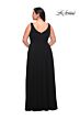 La Femme 29075 Surplice V-Neckline Banded Waist Plus Size Dress