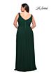 La Femme 29075 Surplice V-Neckline Banded Waist Plus Size Dress