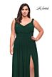 La Femme 29075 Surplice V-Neckline Banded Waist Plus Size Dress