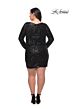 La Femme 29396 Wrap-Style Bodice Long Sleeves Plus Size Dress
