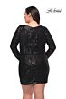 La Femme 29396 Wrap-Style Bodice Long Sleeves Plus Size Dress
