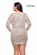 La Femme 29396 Wrap-Style Bodice Long Sleeves Plus Size Dress