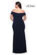 La Femme 29397 Foldover Off-The-Shoulder Ruched Plus Size Dress