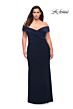 La Femme 29397 Foldover Off-The-Shoulder Ruched Plus Size Dress
